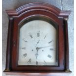 A 19th century mahogany cased long case clock, the arched silvered dial with subsidiary dial