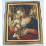 After the antique, an oil on canvas, Madonna and child, 32ins x 26ins