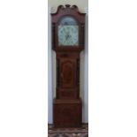 A 19th century oak and mahogany long case clock, the painted arched dial inscribed Rogers Dudley,