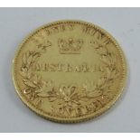 A Sydney Mint Australia gold sovereign, dated 1862
