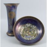 A Royal Worcester Crown Ware pedestal bowl, the centre decorated with a bowl of fruit, with a