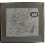 Robert Morden, An Antique hand coloured map of Worcestershire, sold by Abel Swale Awnsham & John