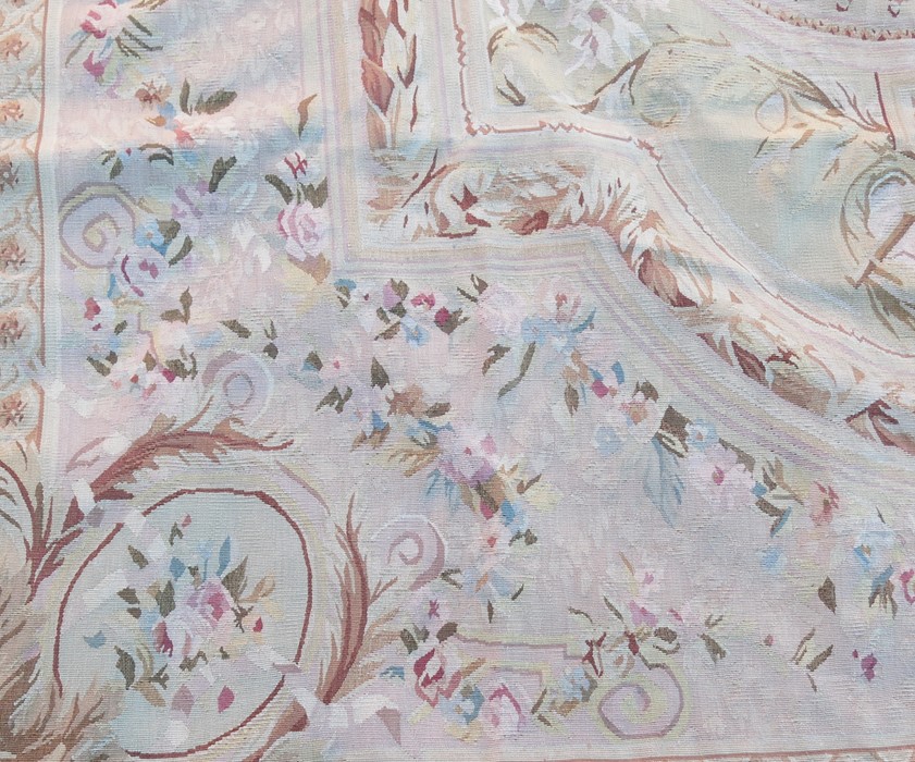 A French Aubusson style rug, decorated in the Classical style with flowers and foliage, 80ins x - Image 2 of 6