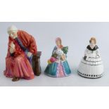 A Royal Worcester figure, The Fortune Teller, together with a Royal Worcester figure, Crinoline,