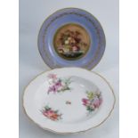 William Billingsley and Thomas Steel; two interesting English porcelain plates, one probably Pinxton