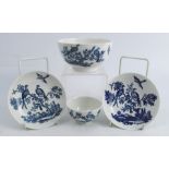 A group of early 19th century porcelain to include a Caughley tea bowl and saucer and slop bowl