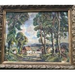 Scottish School,  oil on board, trees and houses, 16ins x 18ins (D) From the collection of Charles