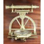 A 19th century lacquered brass theodolite, the silvered dial inscribed Henderson Dial Made by J.T.