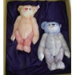 A cased Steiff teddy bear set, comprising two bears, Hello 2000, Good-Bye 1999