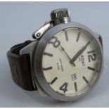 A U-Boat IFO Left Hook wrist watch, numbered B45-08 LIO46M, on a brown leather strap