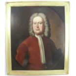 Attributed to Thomas Hudson, oil on canvas, portrait of a gentleman, 30ins x 25ins