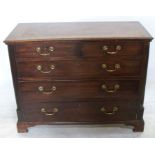 A 19th century mahogany chest, of two short over three long graduated drawers, with fluted columns