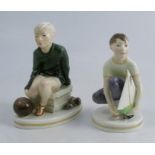 Two Royal Worcester figures, Young England and Master Mariner, from the Playtime Series, modelled by