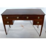 A 19th century mahogany desk, fitted with two drawers over two drawers around a knee hole, with