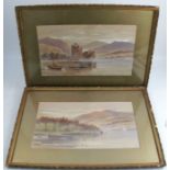 J Berkley Hewitt, pair of watercolours, Lass Lock Lomond and Carrick Castle, 9.5ins x 16.5ins