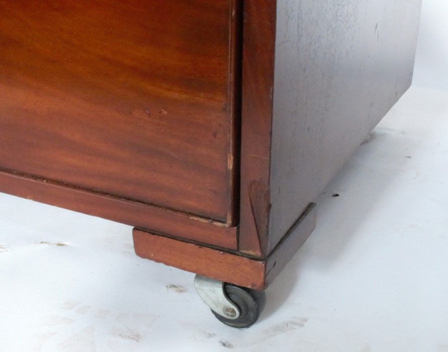 A 19th century mahogany chest, of two short over three long graduating drawers, depth 21.5ins, width - Image 4 of 4