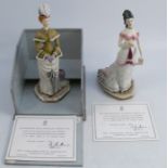A pair of Royal Worcester limited edition figures, Melanie and Rosalind, from the Victorian