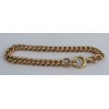A 9 carat gold bracelet, of solid curb links, 22.2g gross