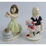 Two Royal Worcester figures, Poupee and Treasure Trove, from the Playtime Series, modelled by Neal