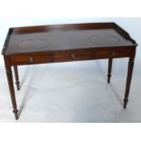 A 19th century mahogany wash stand, with tray top, fitted with a central frieze drawer flanked by