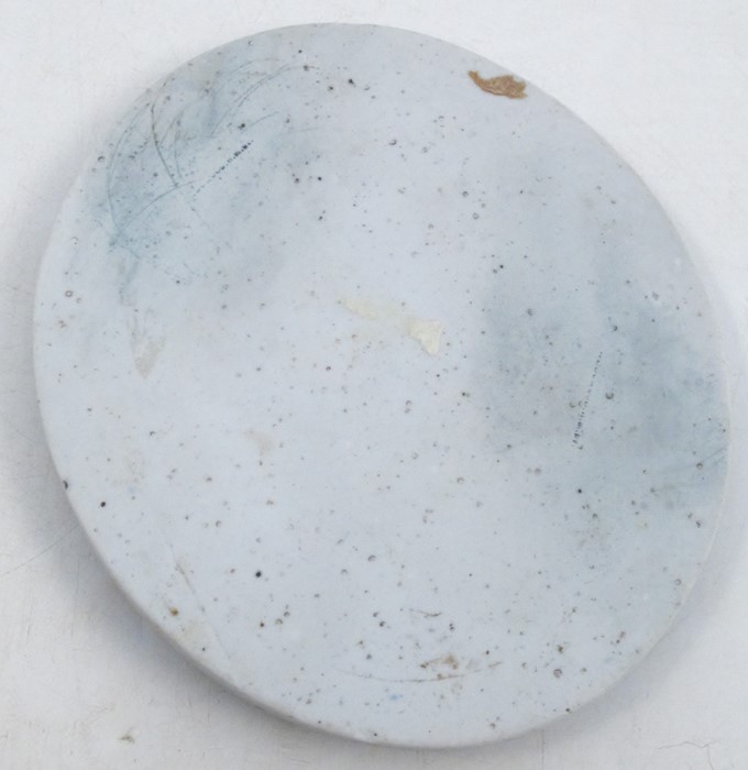 A blue jasper plaque, in the Wedgwood manner, decorated with a white relief sacrificial scene, - Image 2 of 3