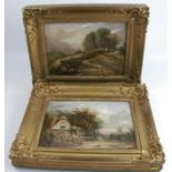 Richard Bevis, two oil on artist boards, Near Windsor and Hampstead Heath, 9ins x 11.75in