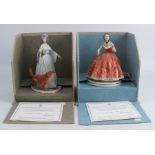 A pair of Royal Worcester limited edition figures, Felicity and Elaine, from the Victorian Figures