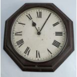 A G.P.O bakelite cased wall clock, of octagonal form, with Roman numerals to the white dial, af,