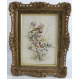 A Royal Worcester porcelain plaque, decorated with Chaffinches on thistles by Edward Townsend, dated