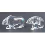 Two Tiffany & Co glass models, of a bear and a buffalo, height 3.5ins
