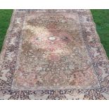 A silk rug, decorated with animals and foliage, 50ins x 71ins