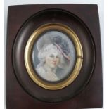 A 19th century oval portrait miniature, on ivory, inscribed verso La Princesse de Lamballe,