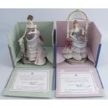 A pair of Royal Worcester limited edition figures, Rebecca and Louisa, from the Victorian Figures