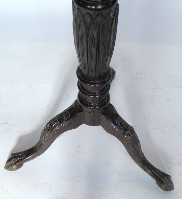 A mahogany torchere stand, with fluted and carved decoration, height 56.5ins - Image 2 of 3