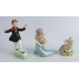 Three Royal Worcester figures, August, January and Mischief, height 7ins and downCondition Report: