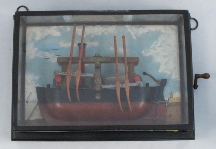 A Victorian cased automaton, The Great Britain, the first screw steamer to cross the Atlantic July