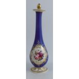 A Chamberlain's Worcester scent bottle, the baluster shaped body decorated with a reserve panel of
