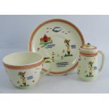 Reginald Haggar for Minton, dated 1930; a rare Minton novelty giant cup and saucer together with a