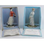 A pair of Royal Worcester limited edition figures, Bridget and Emily, from the Victorian Figures