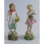 Two Royal Worcester figures, England and Ireland, from the Children of the World series, modelled by