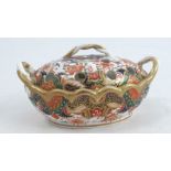An early 19th century Spode pot-pourri basket and cover,  in the Imari pattern number 967,
