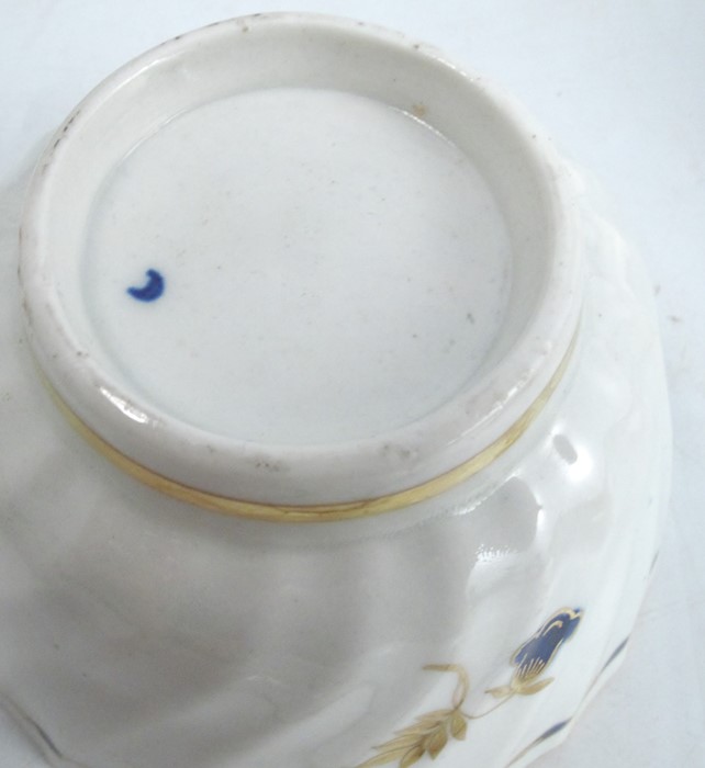 Three 18th century Worcester tea bowls and saucers, the wrythern moulded bodies decorated in blue - Image 4 of 9