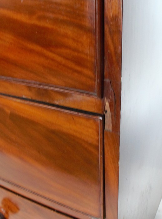 A 19th century mahogany chest, of two short over three long graduating drawers, depth 21.5ins, width - Image 3 of 4