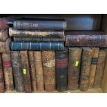 A collection of 19th century leather bound Welsh text books, including bibles dating from the