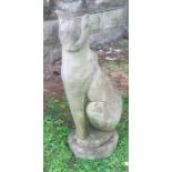 A garden model, of a seated cat, height 23ins