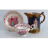 Two rare Queen Victoria and Prince Albert wedding commemoratives, 1840, a lustre jug with relief-