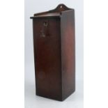 A 19th century country house candle box, the sliding lid with lock, height 17ins