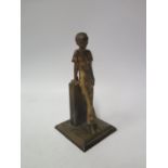 A Lorenzl Cold Painted Spelter Table Lighter in the form of a lady