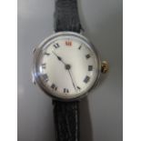 A Gent's Rolex Silver Cased Trench Watch, London import marks 1916, case no. 901217 (A/F)