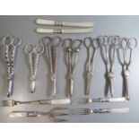 A Selection of Silver Plated Flatware including grape scissors